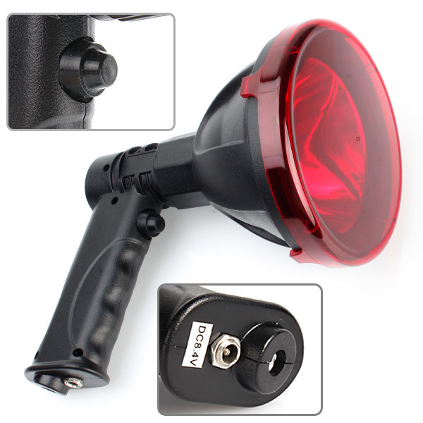 High Quality 10W Handheld Light Spotlight Rechargeable Search Lamp Torch 12V Portable Hunting Light with Red Filter