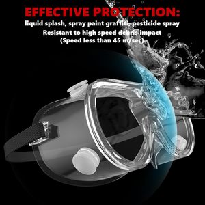 Occhiali di sicurezza per lenti trasparenti Premium con protezione per gli occhi antiappannamento e ampia da vista regolabile con Splash chimico morbido leggero - Product Image 3