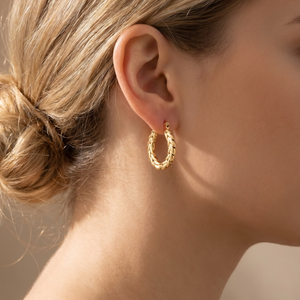 Modernos Pendientes de Aro en Forma de U con Diseño de Hoja de Trigo, Hipoalergénicos, de Acero Inoxidable, para Mujer, Ideales para el Día a Día y Fiestas - Product Image 6
