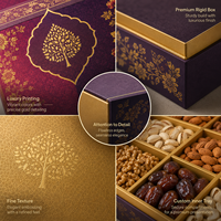 Op maat gemaakte luxe geschenkverpakking van hoogwaardig kunstpapier voor gedroogd fruit, noten, snoep, chocolade en evenementenverpakkingen