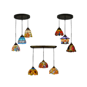 Lampade a sospensione in vetro chiaro lampada a sospensione antica fiore barocco 6 8 pollici creatività retrò macchiato Tifany lampade a sospensione <span class=keywords><strong>Tiffany</strong></span> - Product Image 1