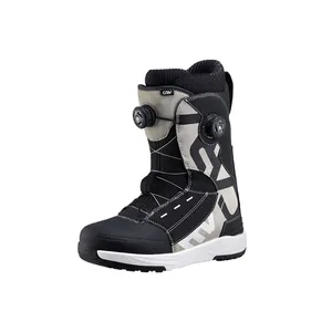รองเท้าบูทสโนว์บอร์ดกันน้ำสีดำโบอาเดี่ยวใส่สบายสำหรับเล่นสกีผู้ผลิตจีน