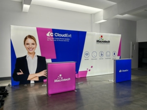 Tragbarer LED <span class=keywords><strong>SEGO</strong></span> Innenbeleuchteter Lightbox-Stand für Messen, Ausstellungsstand mit Hintergrundbeleuchtung und beleuchteter Theke - Product Image 3