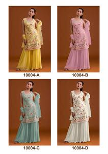 Costume Sharara en fausse fourrure parfaite pour adultes, robe semi-cousue, broderie lourde, travaux multifils, fêtes traditionnelles - Product Image 6