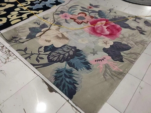 Custom Own Design <strong>Grey</strong> <strong>Dark</strong> Wool <strong>Rug</strong> - Product Image 4