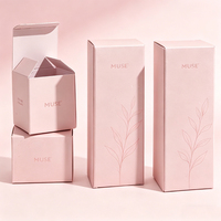 Boîte cosmétique carrée de luxe personnalisée en carton recyclé avec doublure en éponge, revêtement UV et pelliculage mat pour emballage OEM de crème pour le visage