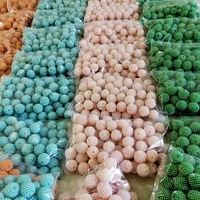 Perles en plastique ABS de couleur blanche, rose, bleue, orange, de 10 mm, 12 mm, 14 mm, 16 mm, 18 mm, 20 mm, avec trou pour bracelet et collier DIY