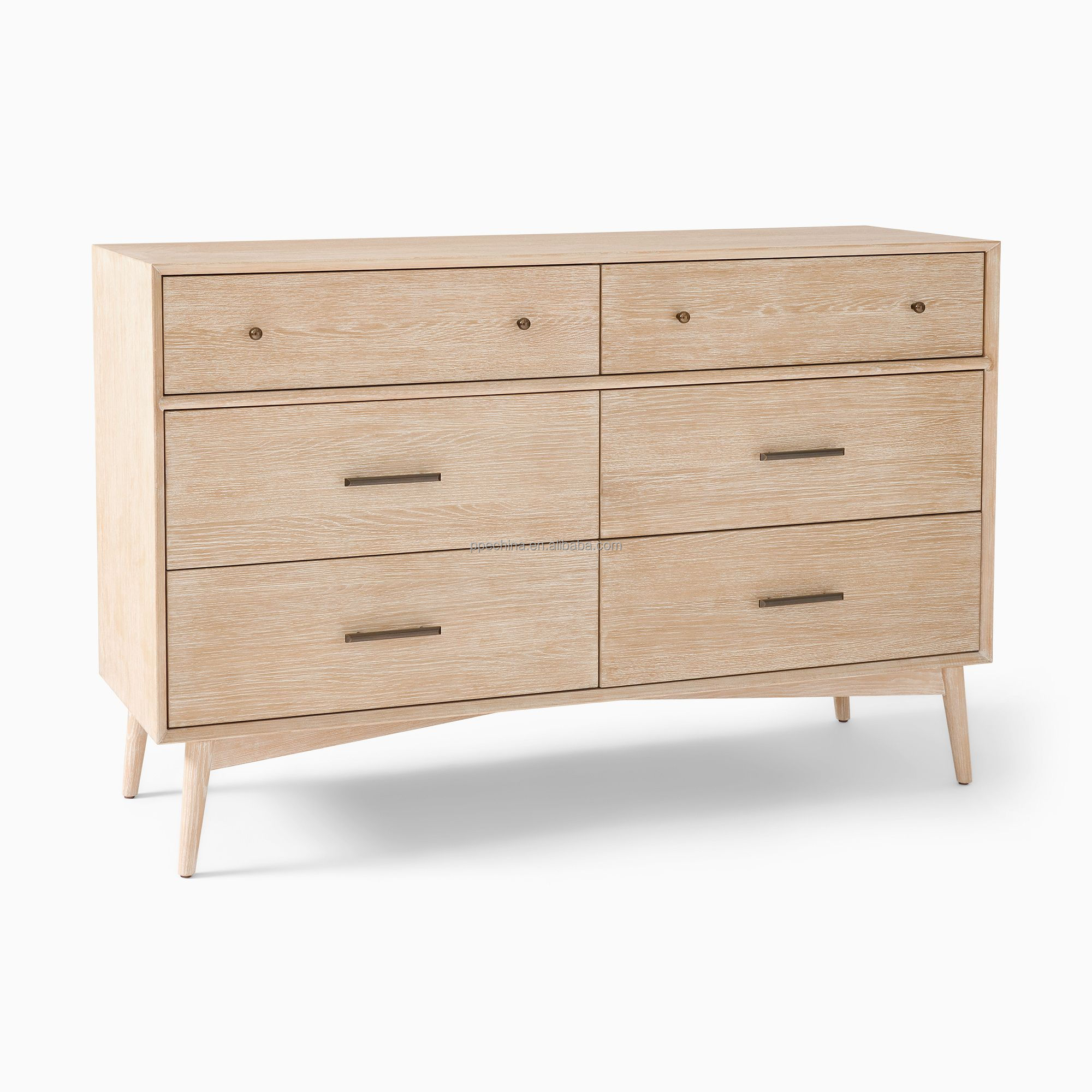 2024 Design Modern luxury oak wood dining sideboard solid wood cabinet 6-Drawer Dresser Porch ark with drawers