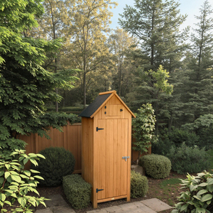 Cobertizo <span class=keywords><strong>de</strong></span> jardín <span class=keywords><strong>de</strong></span> madera para exteriores, armario <span class=keywords><strong>de</strong></span> herramientas <span class=keywords><strong>de</strong></span> techo impermeable con estantes ajustables y suelo, armario <span class=keywords><strong>de</strong></span> herramientas para muebles <span class=keywords><strong>de</strong></span> almacenamiento al aire libre - Product Image 3