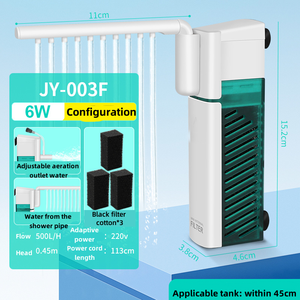 초저소음 수족관 내부 필터 생화학 스펀지 레인 에어레이션 어항용 잠수형 파워 필터 - Product Image 6