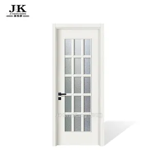JHK-G24法国现代玻璃门，白色底漆，光滑，带钢化玻璃，全视图15光泽玻璃门