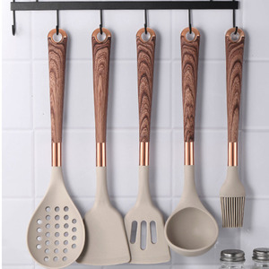 13 Pieces <b>Cooking</b> <b>Utensils</b> Kitchen Tools Rose Gold Handle Spoon <b>Set</b> Silicone Kitchen <b>Utensils</b> <b>Set</b> for <b>Cooking</b> - Product Image 3