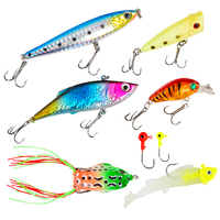 Kit de 92 leurres de pêche : Vib, Têtes plombées, Hameçons crank, Popper, Frogs, Spinners, leurres pour brochet et bar, Minnow, Earthworm Combo