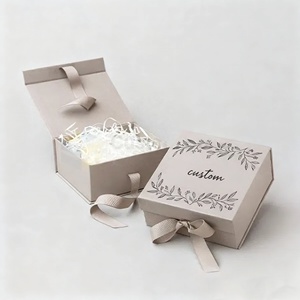 Caixa de Presente de Papelão de Luxo para Atacado, Caixa Magnética de Embalagem Plana com Fita para Roupas e Calçados - Product Image 3