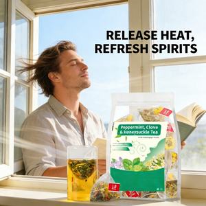 Té de Hierbas Orgánico Premium con Menta y Madreselva para el Alivio de la Gripe, la Garganta Dolorida, la Desintoxicación y el Apoyo Digestivo, Suplemento Dietético 5g - Product Image 2
