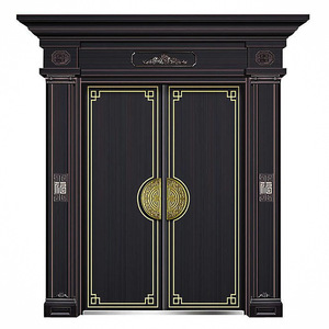 Porte d'entrée double simple en alliage de zinc, sur mesure, pour cour chinoise, villa, porte de sécurité extérieure, portes <span class=keywords><strong>PVC</strong></span> extérieures, fabrication usine - Product Image 2