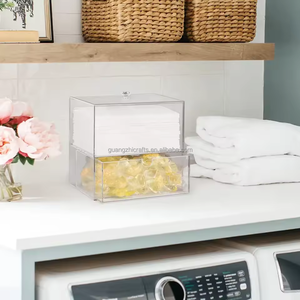 <span class=keywords><strong>2</strong></span> tầng <span class=keywords><strong>Acrylic</strong></span> Máy sấy tấm chủ giặt lưu trữ container rõ ràng <span class=keywords><strong>Acrylic</strong></span> Máy sấy tấm hộp giặt với ngăn kéo và nắp - Product Image 4