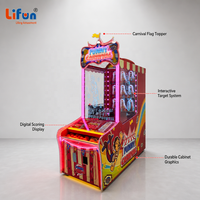 LIFUN Machine de jeu de lancer de balles de carnaval amusante, à monnayeur, avec cible de clown et système de rédemption de tickets, équipement d'arcade