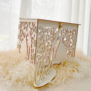 Custom wooden Valentine's Day hollow <b>box</b>, DIY <b>wedding</b> gift <b>card</b> <b>box</b>, business <b>card</b> holder, guest <b>card</b> <b>box</b>. - Product Image 4
