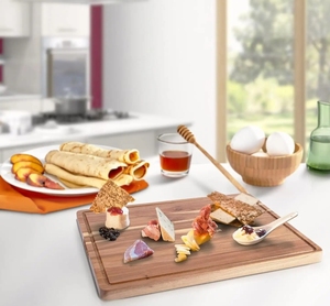 Tabla de cortar de madera de Acacia personalizable, entrega rápida, tabla de cortar con inscripción láser para cocina, carne, fruta, uso doméstico - Product Image 4