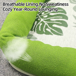 Cama para Perro con Hoja de Monstera, 60cm, Transpirable, para Todas las Estaciones, Cojín para Mascotas, Envío Directo desde la UE, Lavable - Product Image 5