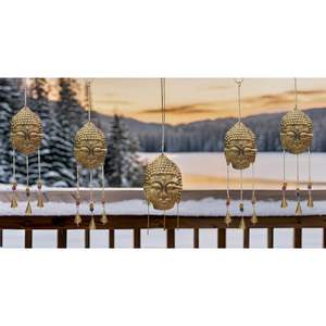 กระดิ่งเหล็กรูปพระพุทธเจ้าสำหรับงานฝีมือ parijat สำหรับตกแต่งบ้านระเบียงสวนพลังบวกอุปกรณ์ตกแต่งบ้านสวน - Product Image 4