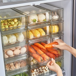 Fridge Bins and Freezer Bins Refrigerator Organizer Stackable Food Storage Containers Drawer