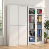 Armoire de classement métallique verrouillable à 2 portes vitrées pour bureau, stockage de dossiers gouvernementaux, vente en gros à prix abordable