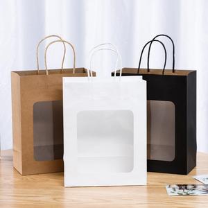 Bolsa de papel kraft transparente con ventana, exquisita bolsa para empaque de floristería, admite bolsas personalizadas - Product Image 4