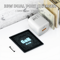 Adaptateur mural USB PD Type-C double port 33W Gan, chargeur rapide pliable, câble rétractable 5v/3a mobile
