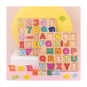Juguetes educativos de madera digitales, rompecabezas de números <span class=keywords><strong>del</strong></span> alfabeto para niños, aprendizaje temprano, letras de madera, números <span class=keywords><strong>del</strong></span> alfabeto, rompecabezas Borads - Product Image 1