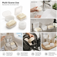 Boîte à savon de voyage portable avec couvercle hermétique |   Étui à savon étanche avec éponge |   Essentiels pour la salle de sport et les voyages