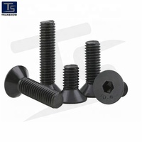Sekrup Kepala Tombol Hex Berlapis Hitam 12MM M6, Sekrup Mesin, DIN7380