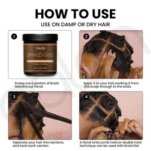 Crème coiffante pour tresses à tenue forte, haute efficacité, biologique, 17 oz, pour extensions de cheveux, cheveux secs, frisés, tresses africaines, bordures, <span class=keywords><strong>afro</strong></span> bouclés - Product Image 5