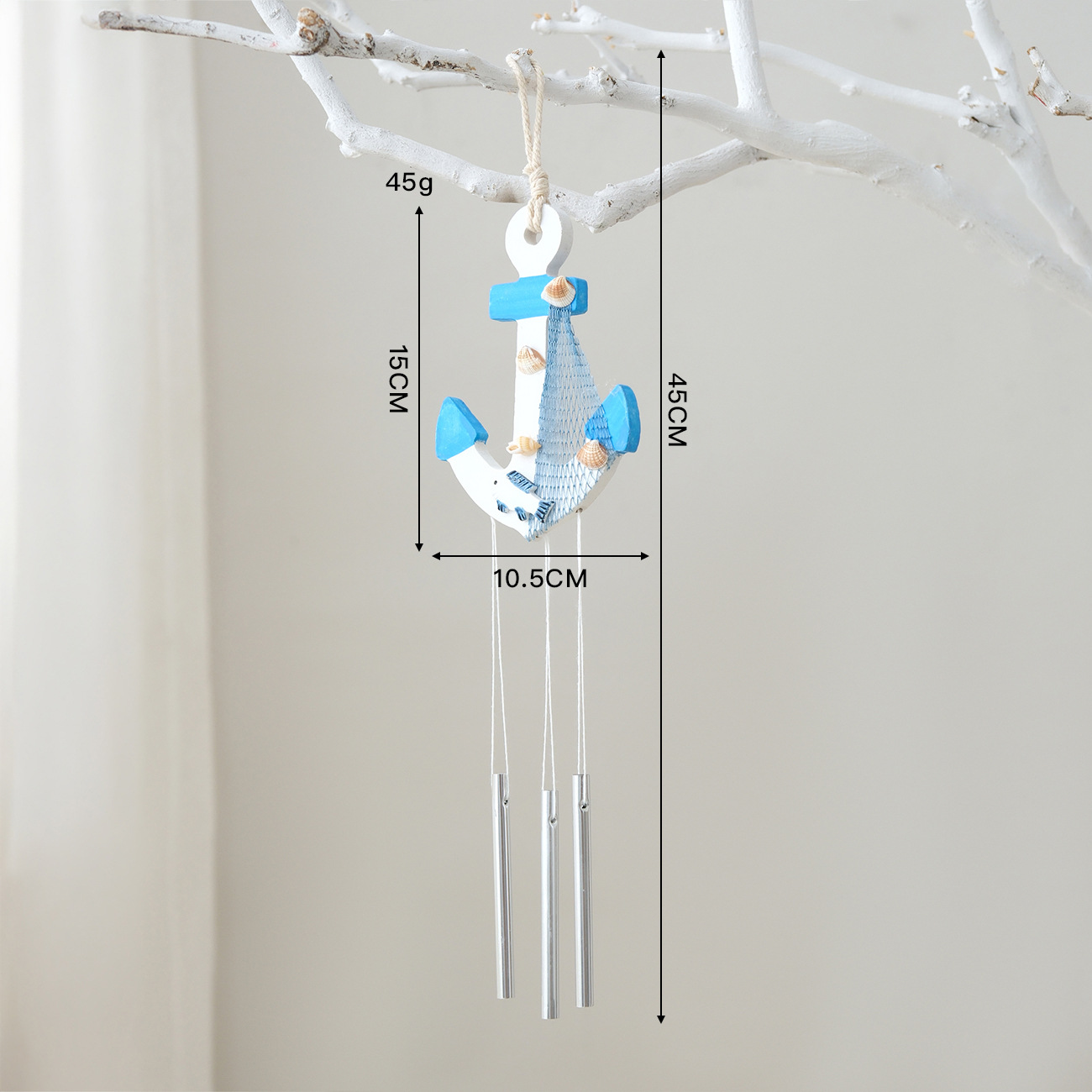Small Iron Anchor Fish Wind Chime
