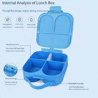 Boîte à bento pour enfants à motif princesse mignon, très vendue, en matériau sûr pour les aliments, compartimentée et portable, pour la maternelle et l'école