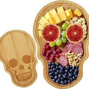Planche à découper en bois pour Halloween, motif squelette fantôme, plateau décoratif en bambou et bois pour fruits et charcuterie, idéal pour l'export. - Product Image 5