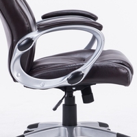 Chaise de bureau ergonomique moderne à dossier haut réglable en cuir PU
