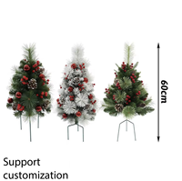 Poteau de sol pour sapin de Noël artificiel rouge, décor de jardin extérieur en PVC dense, pour fête de Noël, plage, patio
