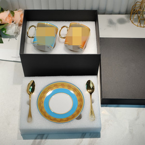 ชุดแก้วเซรามิคพร้อมจานรอง รุ่น V ซีรีส์ ของขวัญสำหรับใช้ในบ้าน ชุด 6 ชิ้น - Product Image 2