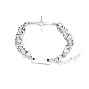 2026 New Simple Popular Design Double Layered <b>Chain</b> Cross Bracelet <b>Titanium</b> Steel Unisex's Fashion Bracelets Wholesale Jewelry - Product Image 6