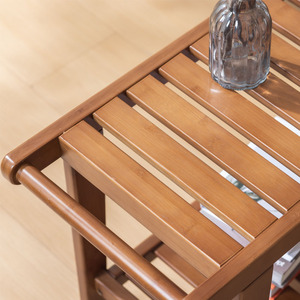 Panca da <span class=keywords><strong>bagno</strong></span> in bambù impermeabile con rastrelliera Spa in legno fasciatoio sedia da doccia per Spa a casa o uso <span class=keywords><strong>bagno</strong></span> - Product Image 3