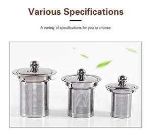 Juego de Infusor de Té Moderno de Acero Inoxidable Pulido con Tapa y Asa, Colador de Té de Malla Fina Reutilizable para Preparación Casera - Product Image 6