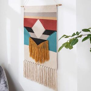 Bohème <span class=keywords><strong>Vintage</strong></span> esthétique macramé coton gland à la main tenture murale <span class=keywords><strong>tapisserie</strong></span> pour la maison salon Boho décor Art décoration - Product Image 2