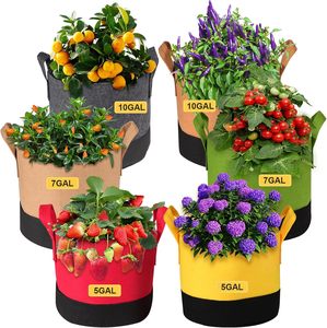 Sacs de culture robustes en tissu de 5, 7 et 10 gallons avec poignées, <span class=keywords><strong>pots</strong></span> multi-tailles pour pommes de terre, tomates, légumes, fruits, fleurs et herbes - Product Image 1