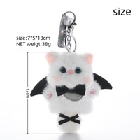Porte-clés en peluche unisexe, pendentif poupée chat jumeaux noir et blanc super doux et mignon, modèle dessin animé, best-seller 2026