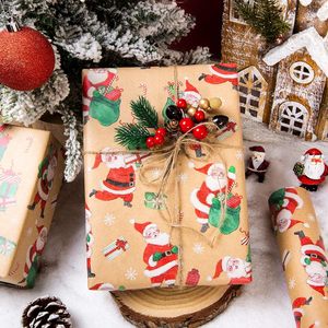 Rollo de Papel de Regalo Navideño de Santa Claus, 17 Pulgadas x 33 Pies, Papel Kraft Reciclable para Envolver Regalos Navideños - Product Image 2