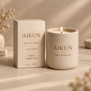 Aikun Earth Tone Lidded Matte Finish Scented Candle with Custom Color Branded Gift Box Direct Factory OEM ODM <b>Volume</b> Production - Product Image 2