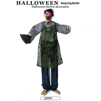 Nouvelle Décoration Halloween 2026 : Balançoire Lumineuse Électrique « Crazy Butcher » à Commande Vocale et Détection pour Maison Hantée et Salle Secrète