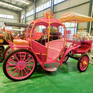 Chariot de mariage style citrouille à prix abordable, chariot de mariée blanc avec roues à vendre - Product Image 6